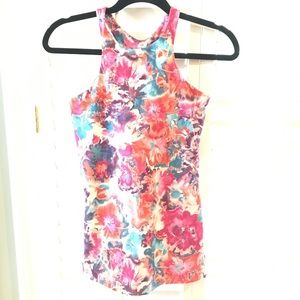 Kiragrace high neck floral yoga top. Size small.
